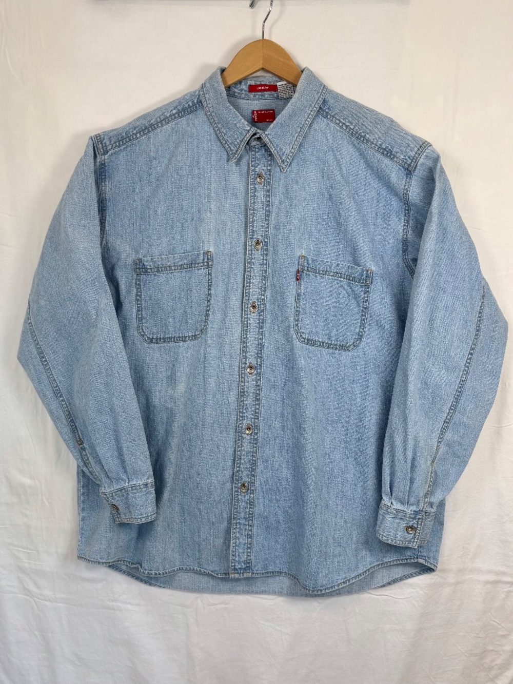 VTG Y2K Levi's Men's XL Light Wash Loose Fit Denim Shirt